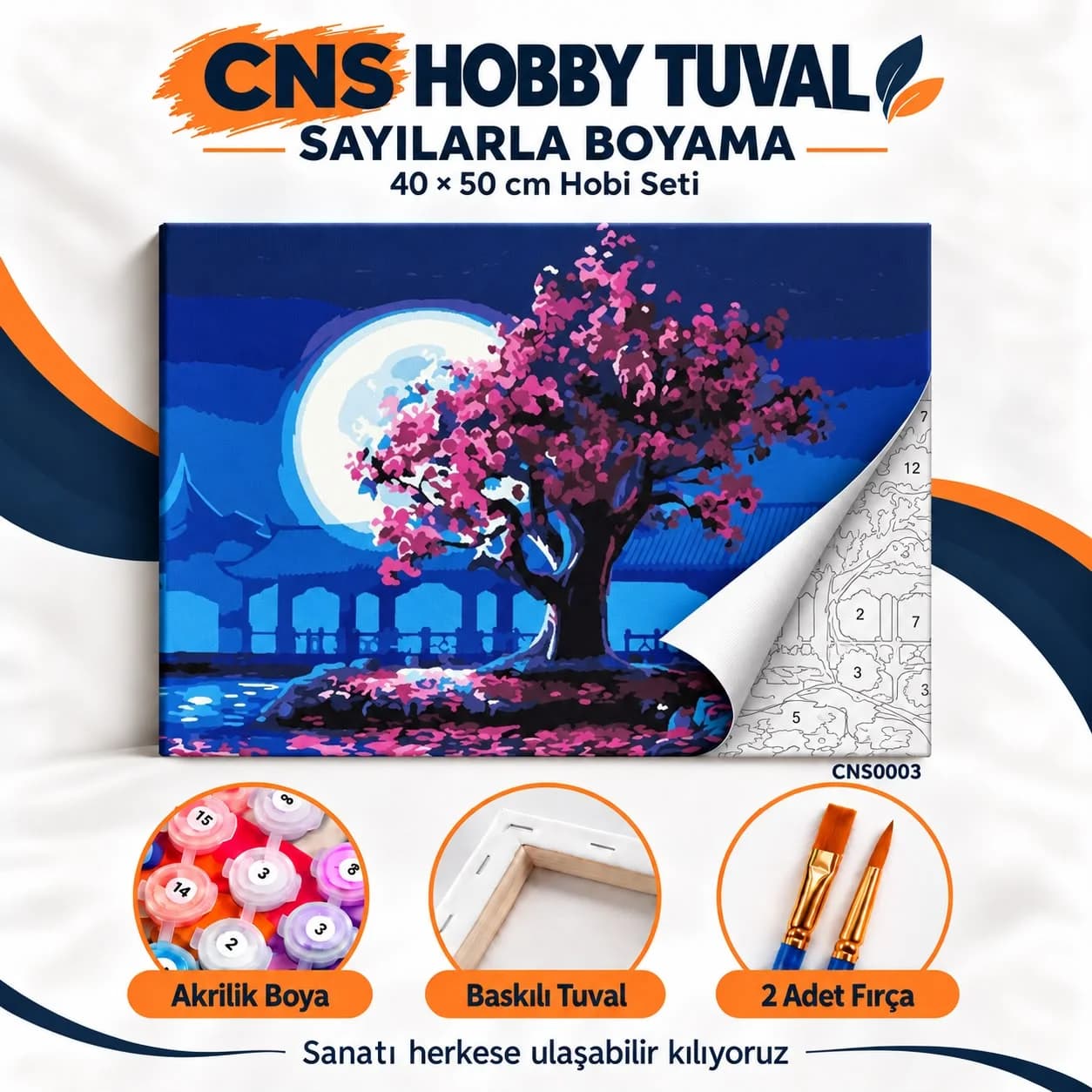 Sayılarla Boyama Seti 40x50 cm Süper Dolunay