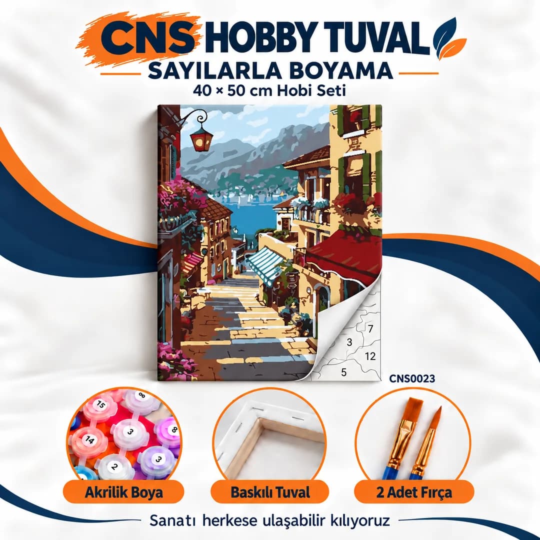 Sayılarla Boyama Seti 40x50 cm Ara Sokak Manzara