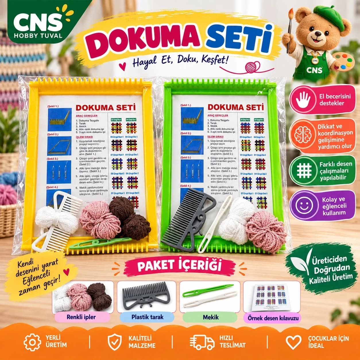 Plastik Halı Dokuma Seti
