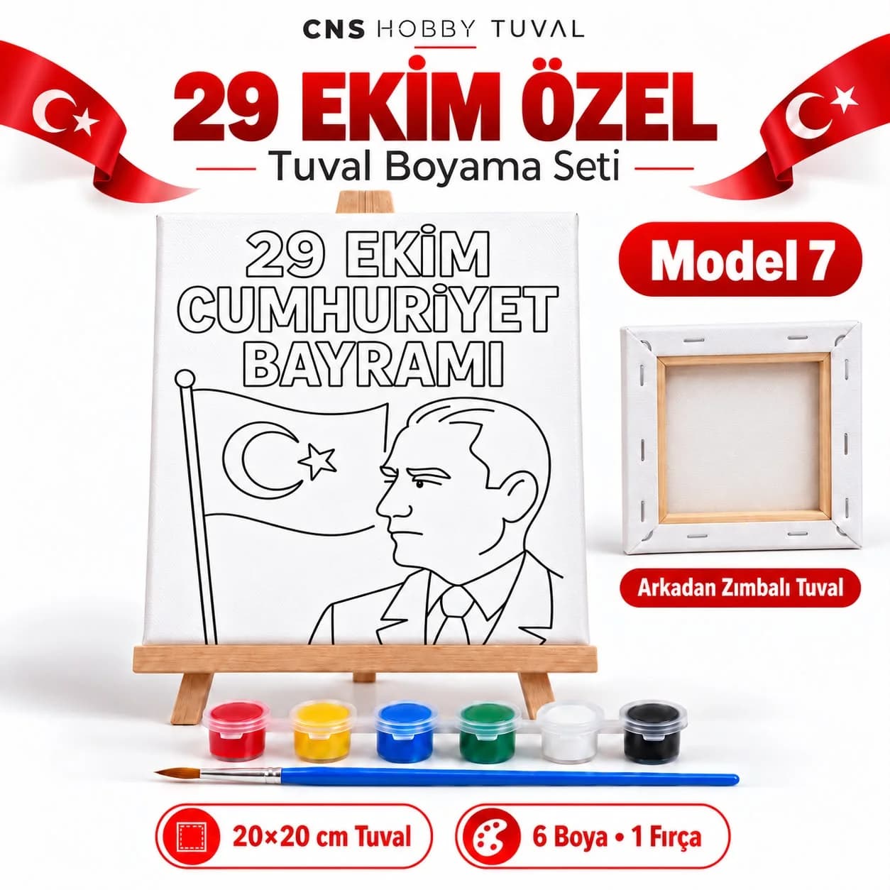 29 EKİM Özel Baskılı Çocuk Tuval Seti 20x20 cm MODEL 7