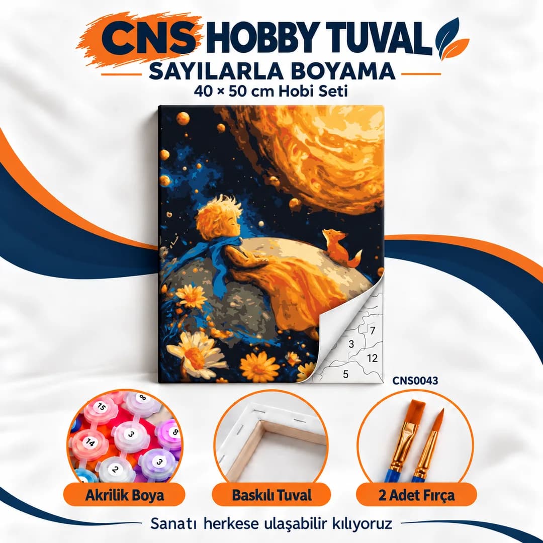 Sayılarla Boyama Seti 40x50 cm Kırmızı Vazo Çiçek 01