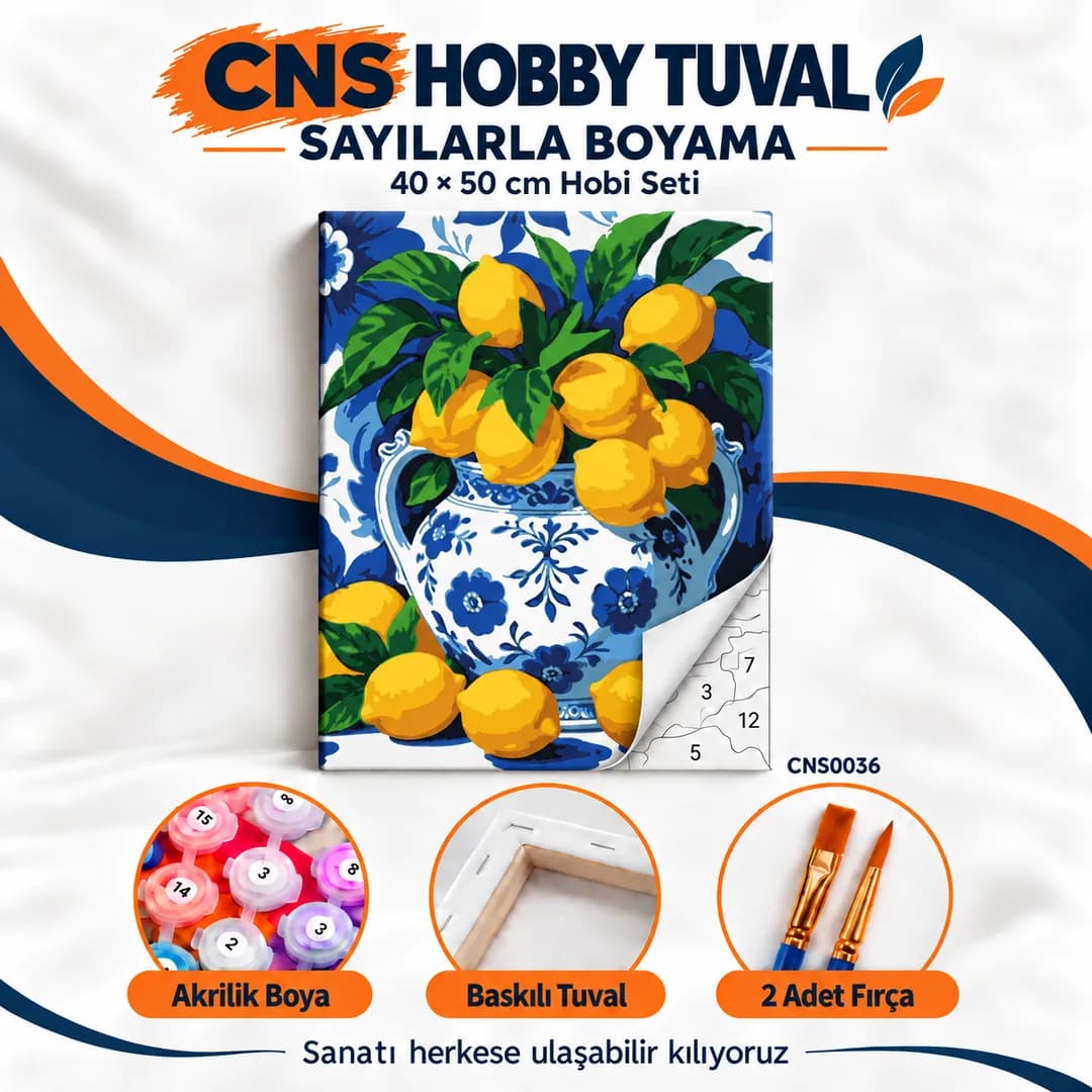 Sayılarla Boyama Seti 40x50 cm Limon Çiçeği