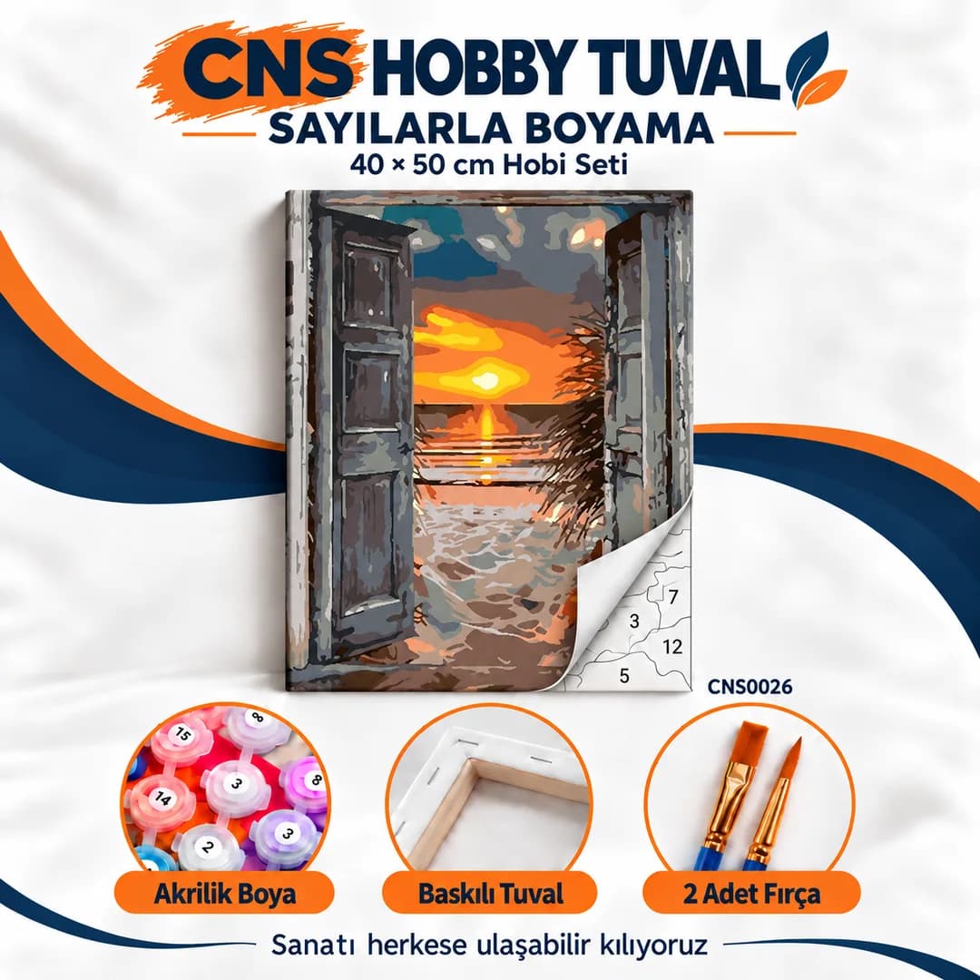 Sayılarla Boyama Seti 40x50 cm Kum Güneş