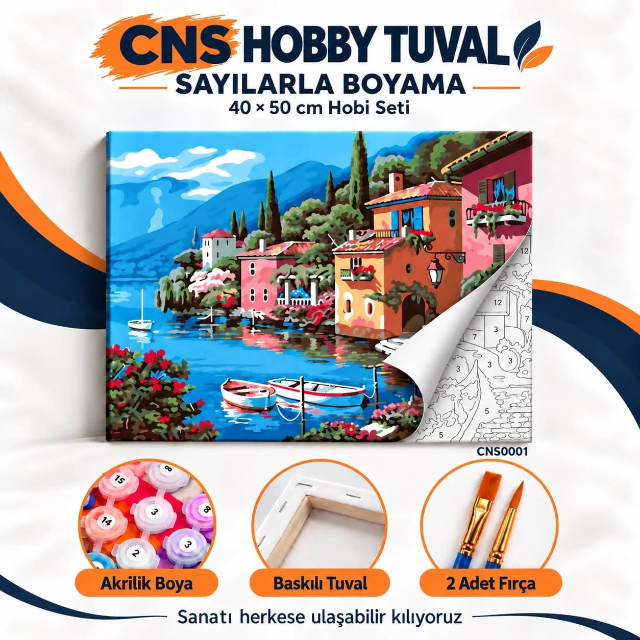 Sayılarla Boyama Seti 40x50 cm Manzara Motor